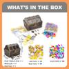 AiFanS Treasure Chest for Kids Prizes,Plastic Treasure Chest with 320 Treasure Gold Coins and Gems/Jewels- Perfect for Pirate Themed Parties and Games view 2