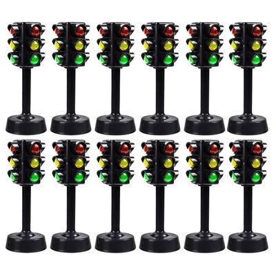 Toddmomy Traffic Light Toy Educational Traffic Signal Model for Kids Early Learning Toy with Sound and Light Effects 12 Pieces Mini Signs for Pretend Play and Classroom Activities