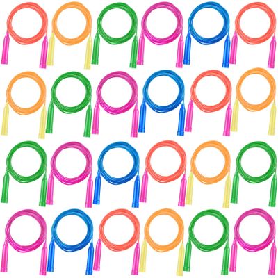 24 Pack Colorful Jump Ropes,7.3 Feet Jump Rope for Kids,Adjustable Outdoor Jump Ropes Skipping Rope,PVC Jumping Ropes Great Party Favor Sports Exercise Activities Birthday Gifts,Assorted Bright Colors