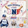 Baseball 1st Birthday Decoration, My Rookie Year Banner Backdrop for Boys Baby First Birthday Party Decor, Baseball Rookie of The Year Decoration, 71x47inch Baseball One Year Old Decor view 4