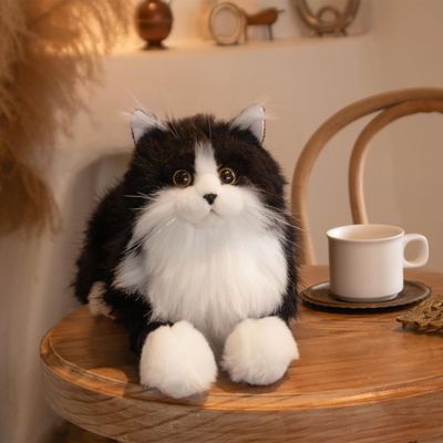 Chongker Weighted Stuffed Animals,Handmade Realistic Cat Plush Toy 3.3LBS,Lifelike Real Cat Size Companion Pet, Black Cat