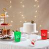 Ainibar 24 Pack Christmas Party Cups - 16oz Reusable Red, Green & White Plastic Stadium Cups with 4 Festive Pun Designs, Ideal for Holiday Celebrations view 3