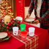 Ainibar 24 Pack Christmas Party Cups - 16oz Reusable Red, Green & White Plastic Stadium Cups with 4 Festive Pun Designs, Ideal for Holiday Celebrations view 4