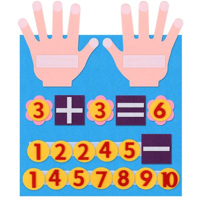 BENOSPACE Felt Board Finger Numbers Counting Toy Educational Learning Supplies Addition Subtraction Manipulatives Math Teaching Aids