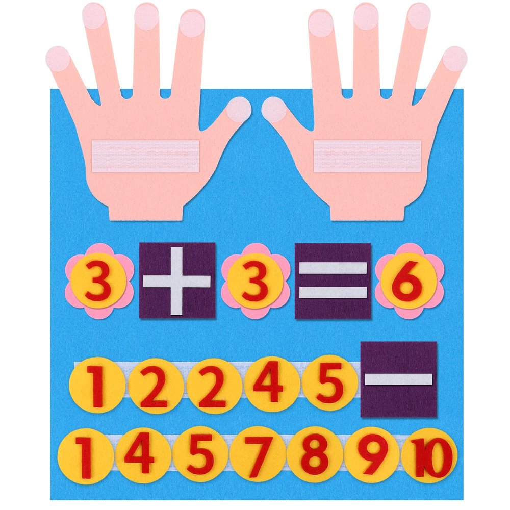BENOSPACE Felt Board Finger Numbers Counting Toy Educational Learning Supplies Addition Subtraction Manipulatives Math Teaching Aids