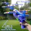 Doloowee 3 Pack Airplane Launcher Toys, 2 Flight Modes Foam Glider Airplane with Colorful Light, Kids Outdoor Flying Toys, Boys Toys for Ages 4-8, Gifts for 4-8 Years Old Boys Girls view 2