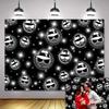 Cholo Theme Backdrop Early 2000s Background 7x5FT Black Glitter Old School Photography Banner Kids Birthday Cholo Party Decoration Props (84x60 inch) view 1
