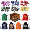 Grajar DND Dice Set, 42 Pcs Role Playing Dice Set with 6 Colorful Animal Pattern Dice Bag and PU Leather and Velvet dice Tray for Dungeons and Dragons D&D RPG MTG Table Games Mixed White view 1