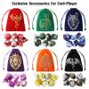 Grajar DND Dice Set, 42 Pcs Role Playing Dice Set with 6 Colorful Animal Pattern Dice Bag and PU Leather and Velvet dice Tray for Dungeons and Dragons D&D RPG MTG Table Games Mixed White view 2