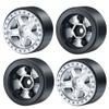 WEFEINO 4Pcs Plastic SCX24 Wheels 5-Spokes Hub 1.0" Micro Beadlock Wheels for 1/24 Axial SCX24 Deadbolt RC Car (Silver) view 1