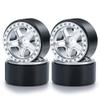 WEFEINO 4Pcs Plastic SCX24 Wheels 5-Spokes Hub 1.0" Micro Beadlock Wheels for 1/24 Axial SCX24 Deadbolt RC Car (Silver) view 2