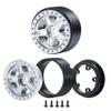 WEFEINO 4Pcs Plastic SCX24 Wheels 5-Spokes Hub 1.0" Micro Beadlock Wheels for 1/24 Axial SCX24 Deadbolt RC Car (Silver) view 3