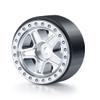 WEFEINO 4Pcs Plastic SCX24 Wheels 5-Spokes Hub 1.0" Micro Beadlock Wheels for 1/24 Axial SCX24 Deadbolt RC Car (Silver) view 4