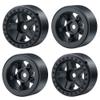 WEFEINO 4Pcs Plastic SCX24 Wheels 5-Spokes Hub 1.0" Micro Beadlock Wheels for 1/24 Axial SCX24 Deadbolt RC Car (Black) view 1