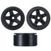 WEFEINO 4Pcs Plastic SCX24 Wheels 5-Spokes Hub 1.0" Micro Beadlock Wheels for 1/24 Axial SCX24 Deadbolt RC Car (Black) view 3