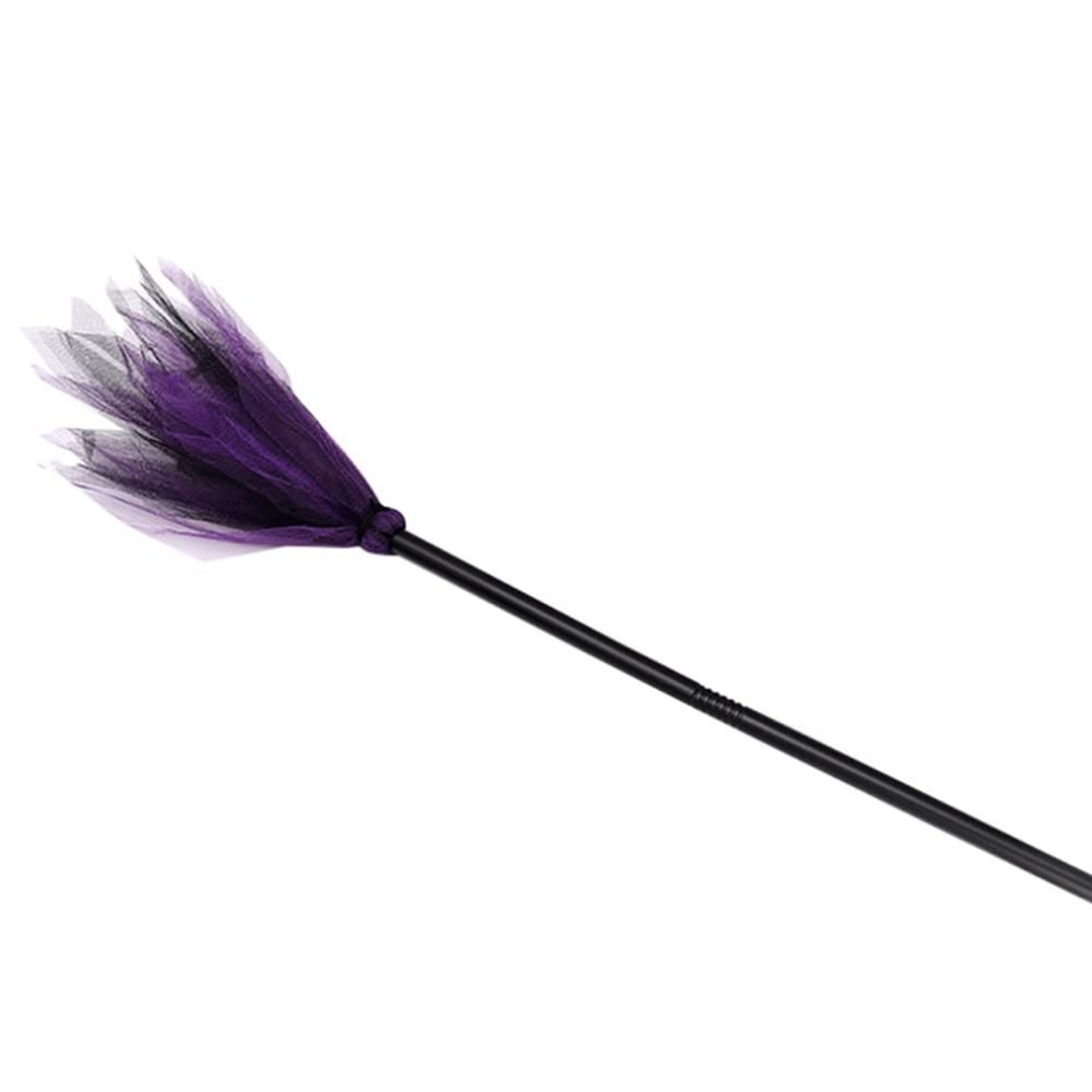 Ochine Halloween Witch Broomstick Kids Plastic Broom Realistic Wizard Flying Broom Witch Costume Cosplay Props for Halloween Decorations Haunted House Decor Party Supplies