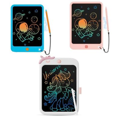10 Inch LCD Writing Tablet,Colorful Doodle Board Drawing Tablet, Gift for Boys Girls Toddlers Age 3-12 Years(Pink+Blue+White)