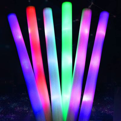 100Pcs LED Glow Sticks,Foam Sticks Bulk 18 Inch Flashing Glow Sticks Light UP Baton 3 Flashing Modes Glow in The Dark for Wedding, Birthday, Christmas, Halloween, New Years Party Supplies