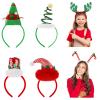 6pcs Christmas Headband Xmas Tree Hats Hairbands Reindeer Antler Costume Headwear for Christmas Holiday Party Favors view 1