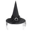 American Trends Women's Witch Hat, One Size, Steeple Lace Sequins Print Hat, Halloween Costume Accessories, Black, Orange, Purple view 2