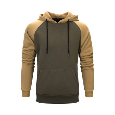 Maiyifu-GJ Men's Fleece Color Block Pullover Hoodies Slim Fit Drawstring Hooded Sweatshirt Casual Long Sleeve Gym Hoodie (Green,Large)