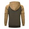 Maiyifu-GJ Men's Fleece Color Block Pullover Hoodies Slim Fit Drawstring Hooded Sweatshirt Casual Long Sleeve Gym Hoodie (Green,Large) view 2