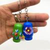areclern Small Matryoshka Key Chains, Set of 3 Wood Cute Russian Nesting Dolls Keychains Decorative Gifts Random Color view 3