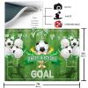 Avezano Soccer Party Backdrops Sports Themed Party Decorations Soccer Happy Birthday Wall Hanging Photo Background for Boys Birthday Party Banner Supplies 84 x 60 Inches Green view 2