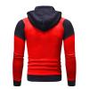 Maiyifu-GJ Men's Slim Fit Zip Up Hoodie Zipper Fleece Color Block Hooded Sweatshirts Long Sleeve Lightweight Hoodies Jacket (Red,X-Large) view 2