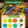 Dough Tools Set for Kids, 13 Pcs Dough Tools Sets for Kids Ages 4-8, Includes Molds Cutters Roller, Rolling Pins, Safety Scissors, Plastic Knife (color02) view 4