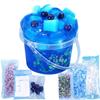 Premade Blueberry Blue Jelly Cube Glimmer Crunchy Crystal Slime, Includes 6 Sets of Add-ins, Sensory and Tactile Stimulation, Stress Relief, Party Favors for Girls & Boys view 1