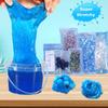 Premade Blueberry Blue Jelly Cube Glimmer Crunchy Crystal Slime, Includes 6 Sets of Add-ins, Sensory and Tactile Stimulation, Stress Relief, Party Favors for Girls & Boys view 3