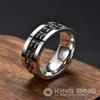 King Ring 8mm Gear Spinner Ring  Ultra Polished Men & Women Stainless Steel Fidget Ring K12  Silver Black 12 view 2