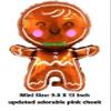 13" Mini Gingerbread Man Christmas Foil Balloons - Pink Cheek Gingerbread Man Xmas Balloon New Year Party Decoration Supplier 8pcs view 2