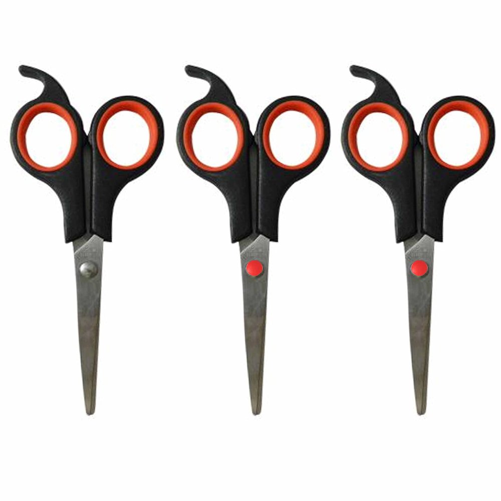 3 Scissors Set 5.5" Multipurpose Cutting Shears Office School Craft Comfort Grip