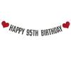 ABCpartyland Black Glitter Happy 95th Birthday Banner,95th Birthday Party Decorations Supplies, Pre-Strung,Letters Black,HAPPY 95TH BIRTHDAY view 1