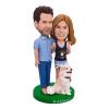 Customized Bobbleheads Happy Figurine of Couple with Dog Toy for Private Collectibles Sculpture Different inches Handmade Clay bobbleheads view 1