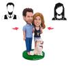 Customized Bobbleheads Happy Figurine of Couple with Dog Toy for Private Collectibles Sculpture Different inches Handmade Clay bobbleheads view 2
