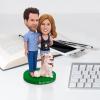 Customized Bobbleheads Happy Figurine of Couple with Dog Toy for Private Collectibles Sculpture Different inches Handmade Clay bobbleheads view 3