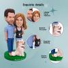 Customized Bobbleheads Happy Figurine of Couple with Dog Toy for Private Collectibles Sculpture Different inches Handmade Clay bobbleheads view 4