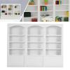 1:12 Scale Dollhouse Bookshelf (White), Miniature Wooden Bookcase Display Cabinet for Dollhouse Furniture, Collector's Decoration Accessory view 3