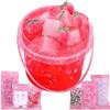 Premade Peach Pink Jelly Cube Glimmer Crunchy Crystal Slime, Includes 6 Sets of Add-ins, Sensory and Tactile Stimulation, Stress Relief, Party Favors for Girls & Boys view 1