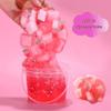 Premade Peach Pink Jelly Cube Glimmer Crunchy Crystal Slime, Includes 6 Sets of Add-ins, Sensory and Tactile Stimulation, Stress Relief, Party Favors for Girls & Boys view 4