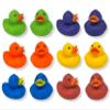 Cool Rubber Ducks (2") Standard Size. (12 Pack) Cute Duck Bath Tub Pool Toys. (Solid Color Rubber Duckies) view 1