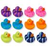 Cool Rubber Ducks (2") Standard Size. (12 Pack) Cute Duck Bath Tub Pool Toys. (Multi-Color Pattern Rubber Duckies) view 1