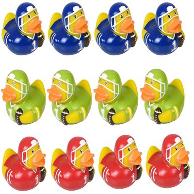 Cool Sport Themed Rubber Ducks (2") (12 Pack) Cute Duckies Bath Tub Pool Toys. (Football)