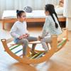 Avenlur Bailis Ultimate 3-in-1 Playset for Kids - Seesaw, Climbing Arch and Rocker - Waldorf and Montessori Climbing Toy for Children 2-6 Years - Toddler Climbing Toys (Colored) view 2