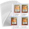 4 Pocket Top Loader Sleeves, Trading Card Binder Pages, Baseball Card Storage Sleeves for 3 Ring Binder-50 Pages view 1
