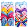 12 Pcs 5 Inch Hair Bows for Girls,Colorful Rainbow Heart Girls Hair Bows Grosgrain Ribbon Hair Bow With Alligator Clips for Toddlers Little Girl Children Kids Teens view 1