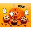 24 Pack Glitter Halloween Ghost Cupcake Toppers - Baby Shower Decor Gender Reveal Decorations (Black) view 2